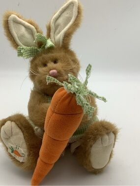Boyd’s Collection  Plush Jointed Bunny with Carrot  “ Miracle Gardenglow”